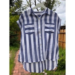 Lucky Brand striped button up blouse